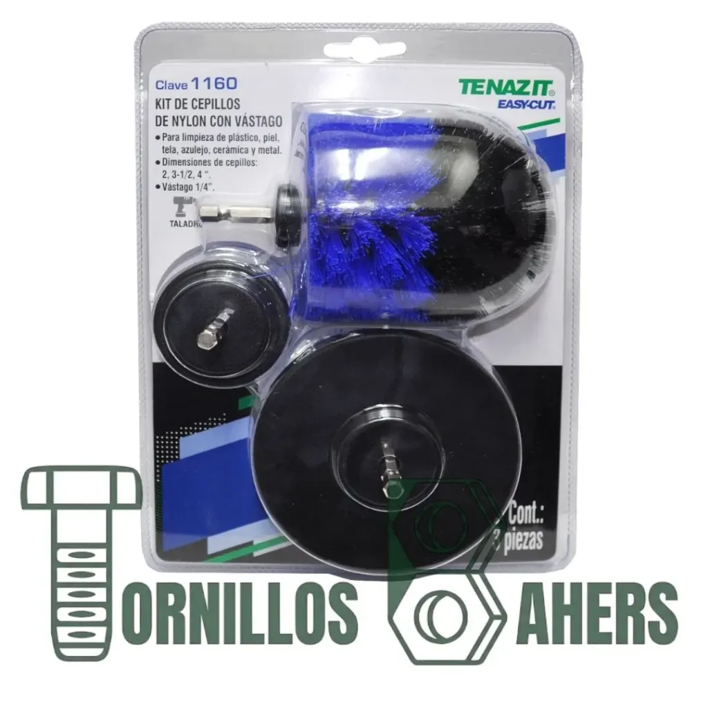 [AUS1160] KIT 3 CEPILLOS NYL P/LIMP 2,3.5,4" 1160 AUSTROMEX