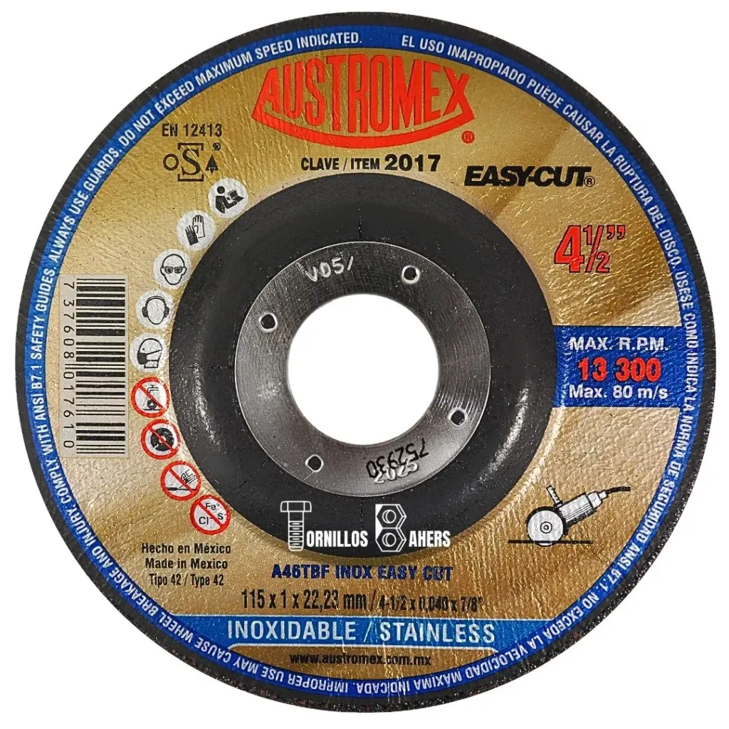 [AUS2017] DISCO CORTE INOX 22X115X1 EC 2017 AUSTROMEX