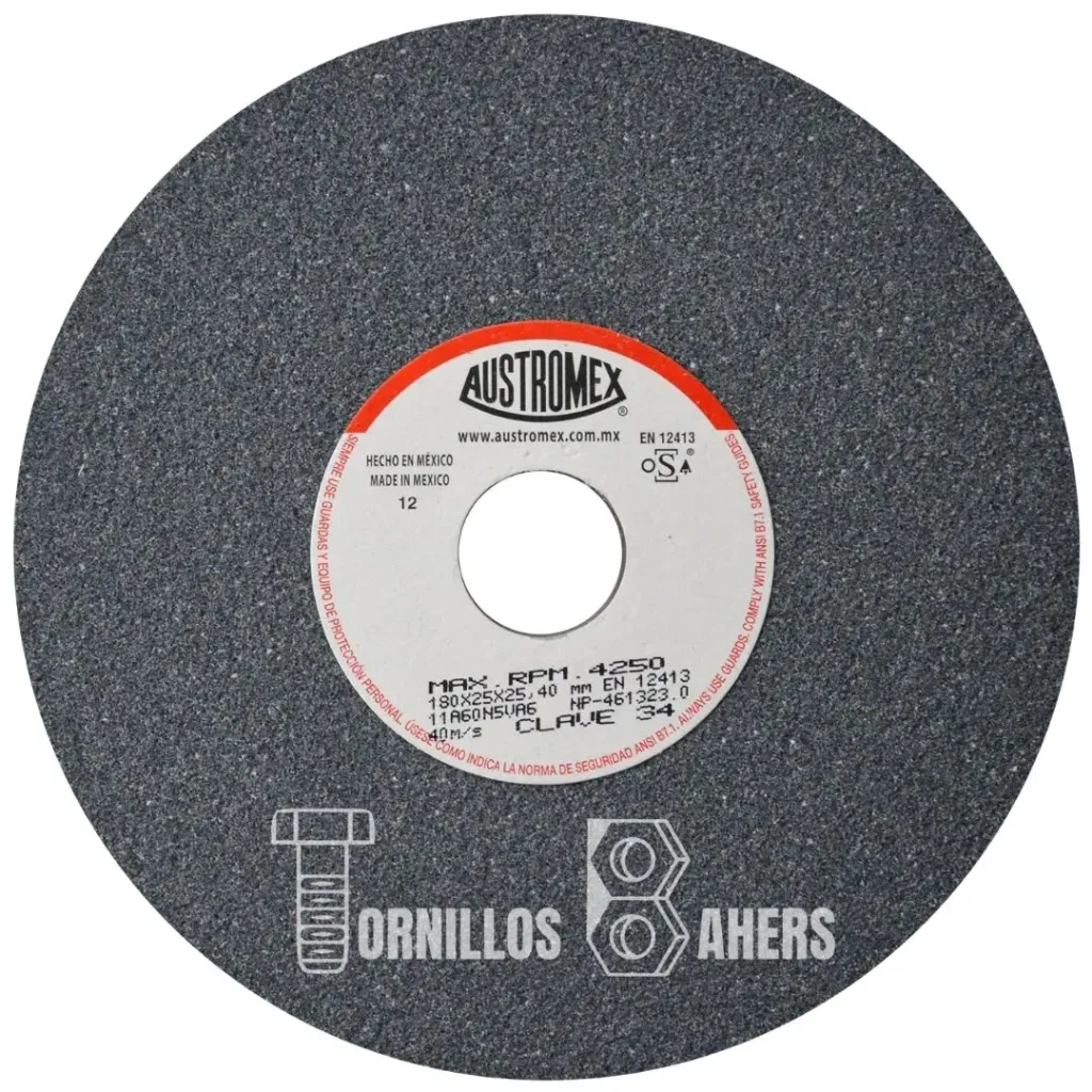 RUEDA ABRASIVA 175X25X25 MED GRIS 34 AUSTROMEX