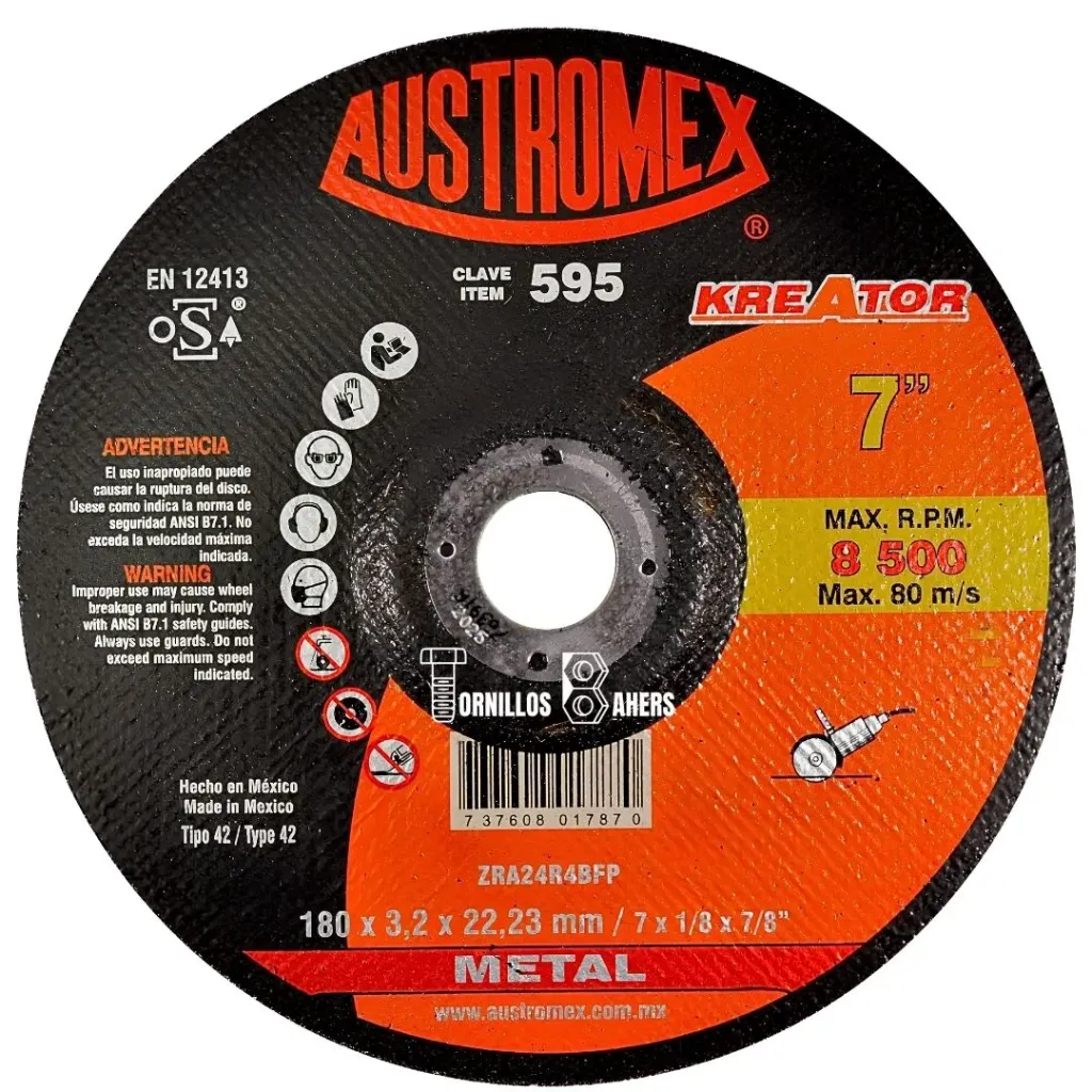 DISCO CTE MET 3x22X180 595  AUSTROMEX